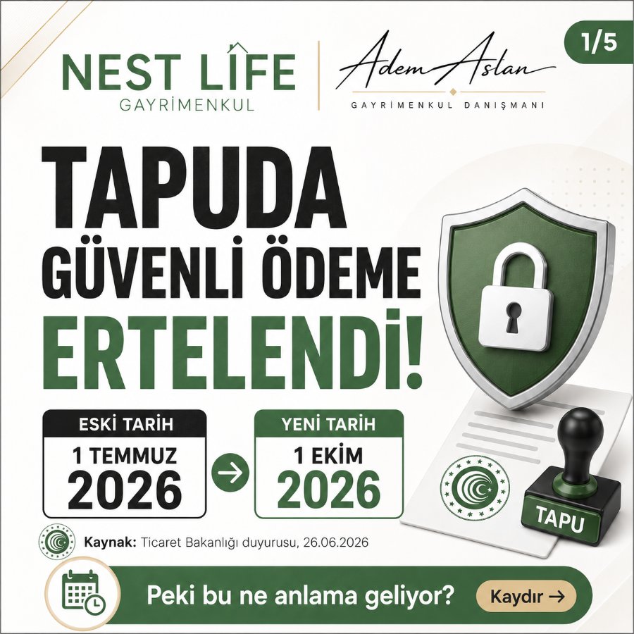 Tapuda Güvenli Ödeme Ertelendi — Instagram bilgi kartı